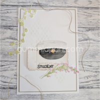 små EXAMEN + STUDENTordstansmallar från Gummiapan ca 27 x 4,5, 24,5 x 5 mm