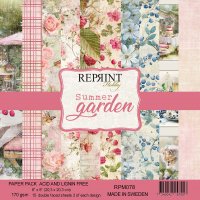 SUMMER GARDEN PAPER PACK - Mönsterpapper med sommartema från Reprint 20x20 cm