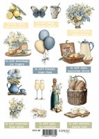 SUMMER MEADOW die cut sheet - Klippark med sommar- och firandetema från Reprint A4