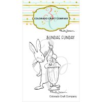 Sundae fun ice cream rabbit clear stamp set - Stämpelset med kanin och glass från Anita Jeram Colorado Craft Company 5x7,5 cm