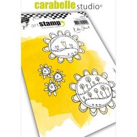 Sunflower doodles flower rubber stamp set - Stämpelset med blommor från Kate Crane Carabelle Studio A6