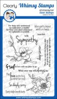 FÖRBESTÄLLNING Sympathy so deeply sorry clear stamp - Stämpelset med sorg- och sympatitema från Whimsy Stamps 10x15 cm