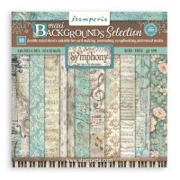 SYMPHONY maxi background paper pack - Mönsterpapper med musiktema från Stamperia 30x30 cm