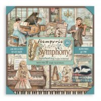 SYMPHONY MAXI PATTERN PAPER PACK - Mönsterpapper med musiktema från Stamperia 30x30 cm