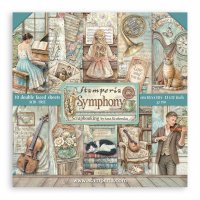 SYMPHONY pattern paper pack 12x12 - Mönsterpapper med musiktema från Stamperia 30x30 cm