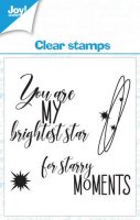 Text stars EN -2 clear stamp set - Stämpelset med stjärntexter från Joy Crafts 7x7 cm