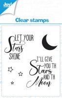 Text stars EN-3 clear stamp set - Stämpelset med stjärntexter från Joy Crafts 7x7 cm