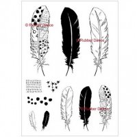Textured Feathers stamp set - Fjäderstämplar från Rubber Dance Stamps