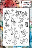 Textured sea creatures stamp set - Stämplar med havsdjur från Rubber Dance Stamps A5