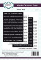 Thank you wordies sentiment sheets from Creative Expressions 15x20 cm