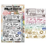 THE DAILY NEWS background clear stamp - Stämpel med tidningsannonser från AALL & Create A6