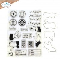 THUMBS UP clear stamp and die set - Stämpelset med tummen upptema från Elizabeth Craft Designs A5