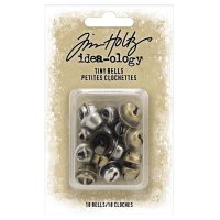 FÖRBESTÄLLNING Tiny bells nickel & copper 18/pcs - Julklockor i metall från Tim Holtz Idea-Ology