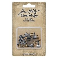 Tiny clips - 15 st pyttesmå metallklämmor från Tim Holtz