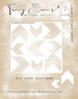 CHEVRON ARROWS stencil - Schablon med pilspetsar från Tracy Evans 10x10 cm