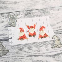THREE SMALL GNOMES die set from Gummiapan ca 17,5 x 21mm, 16,5 x 21mm, 19 x 20mm