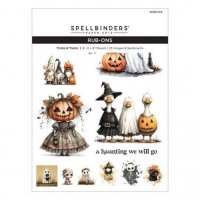 TRICKS & TREATS Halloween RUB ON - Gnuggisar med halloweentema från Spellbinders