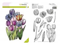 Tulips clear stamp set - Stämpelset med tulpaner från Craft Emotions A5