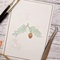 Two pinetwig pine cone die set from Gummiapan 40×31,5mm 46,5x24mm