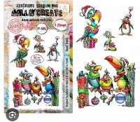 TWEET TREATS Christmas bird clear stamp set - Stämpelset med julfåglar från AALL & Create A6