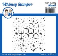 Twinkle stars stencil - Schablon med stjärnor från Whimsy Stamps ca 15*15 cm
