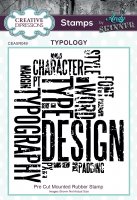 Typology rubber stamp - Stämpel med engelska ord från Andy Skinner Creative Expressions A6
