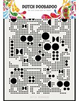 Various dots stencil - Schablon med blandade cirklar från Dutch Doobadoo A5