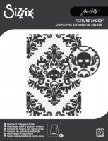 VAULT SKULL EMBOSSING FOLDER A6 multi-level texture fade - Embossingfolder med döskalle från Tim Holtz Sizzix