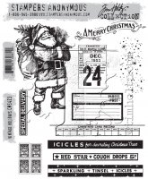 FÖRBESTÄLLNING - Vintage holidays cms423 Christmas rubber stamp set - Stämpelset med jultema från Tim Holtz / Stamper's Anonymou