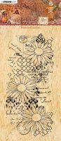 Postcard daisies clear stamp set - Stämpelset med frankerings-tusenskönor blomma från Studio Light 10,5x21 cm