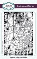 WEB OF SHADOWS Halloween Background Rubber Stamp - Stämpel med spindelväv från Creative Expressions A6
