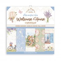 Welcome Home 12x12 Inch Paper Pack Create happiness - Mönsterpapper med hustema från Vicky Papaioannou Stamperia 30x30 cm