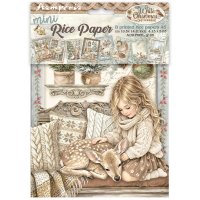 WHITE CHRISTMAS mini rice paper collection - Rispapper från Stamperia A6