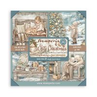 WHITE CHRISTMAS single face paper pack - Ensidiga mönsterpapper med jultema från Stamperia 30x30 cm
