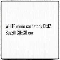 WHITE mono cardstock 12x12 - Vitt papper från Bazzill 30x30 cm