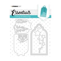 Winter cottage tag die set 320 - Stansmallar med vintertema från Studio Light 13,3x14,3 cm