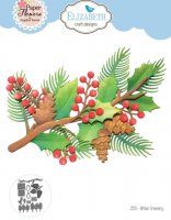 WINTER GREENERY FESTIVE HOLLY Christmas die set - Järneksbladstansmallar från Elizabeth craft designs