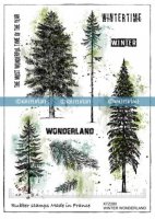 Winter wonderland tree rubber stamp set from KatzelKraft A5