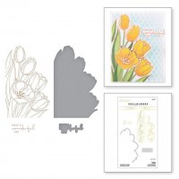 Wonderful Tulips Glimmer Hot Foil Plate & Die Set - Värmeplattor med tulpaner och text från Spellbinders