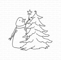 Yuki firar jul Snowman and a Christmas tree rubber stamp from Gummapan 5*4,7 cm