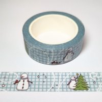 YUKI snögubbe med julgranwashitejp från Gummiapan 15 mm