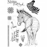 Zebra stripes clear stamp set - Stämpelset med zebra från Pink ink design A5