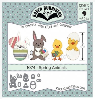 Spring animals die set 1074 - Stansmallar med vår- och påskdjur från Karen Burniston