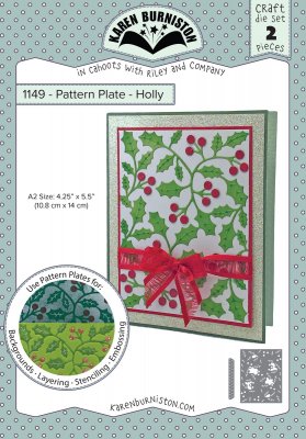 PRE-ORDER - Holly pattern plate die 1149 from Karen Burniston