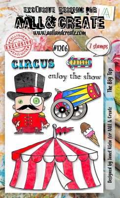 1206 THE BIG TOP circus clear stamp set from AALL & Create A6