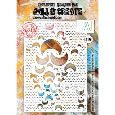 Crush on crescents half moon stencil - Schablon med halvmånar från AALL & Create A4