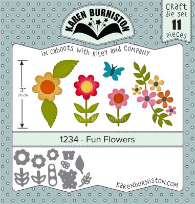 FUN FLOWERS die set - Blomstansmallar från Karen Burniston