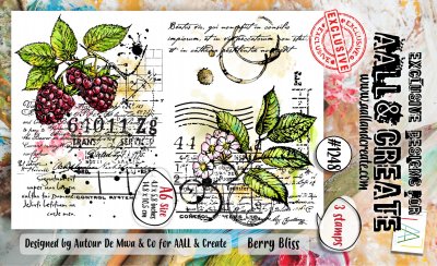 BERRY BLISS clear stamp set - Stämpelset med bär från AALL & Create A6