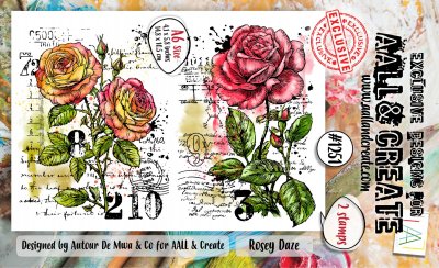 ROSEY DAZE clear stamp set - Stämpelset från AALL & Create A6