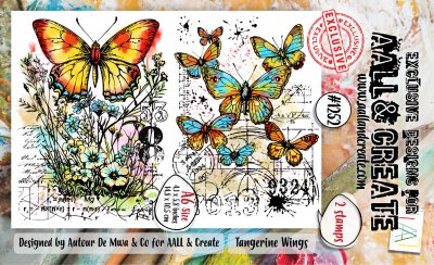 TANGERINE WINGS clear stamp set - Stämpelset från AALL & Create A6